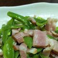 のぼし～'s cooksnap of when they made 簡単☆スナップエンドウとベーコンのソテー.
