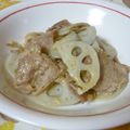 sumirenore's cooksnap of when they made 豚バラと蓮根の味噌ﾊﾞﾀｰ炒め.