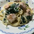 アレッシー's cooksnap of when they made お手軽サーモンとほうれん草クリームパスタ.