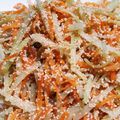 Jyohana's cooksnap of when they made にんじんとカブの葉のたらこ炒め.