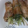 SPI2's cooksnap of when they made 茄子と水菜の豚バラ巻き照り焼き.