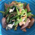 にこにこけろりん's cooksnap of when they made 小松菜とウインナーの炒り卵☆ポン酢炒め.