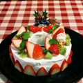Sattin1022's cooksnap of when they made リース風デコレーション★Xmasケーキ.