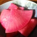 はるかっち１号's cooksnap of when they made 紅大根の甘酢漬け～ピンクで綺麗～.
