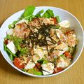 つちかな's cooksnap of when they made 揚げ玉＆豆腐＆アボカドの簡単麺つゆサラダ.