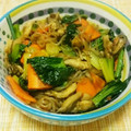 玉葱♪'s cooksnap of when they made 宮城旬野菜　ちぢみ雪菜のチャプチェ風.