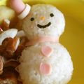 いいプラン's cooksnap of when they made 雪だるまサンタのクリスマス弁当.