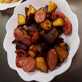 ☆ましろ's cooksnap of when they made さつまいもとソーセージのマヨ炒め.
