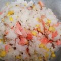JunMom1043's cooksnap of when they made 鮭とコーンのおこわ.