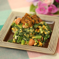ぽっぽぺぺ's cooksnap of when they made 簡単ヘルシーおつまみ♪大根葉と卵の炒め物.