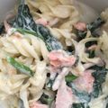 8jasmint8's cooksnap of when they made サーモンとほうれん草のクリームパスタ.
