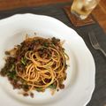 sktym0710's cooksnap of when they made にらと挽き肉の中華風☆肉味噌パスタ.