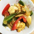 na0705's cooksnap of when they made 鶏肉とピーマン、たまねぎのケチャップ炒め.