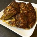 min0614's cooksnap of when they made カレーの残りで☆スペイン風オムレツ.