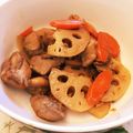 LAで出来るお弁当's cooksnap of when they made 鶏肉と蓮根の煮物★蜂蜜とお酢wo使って.
