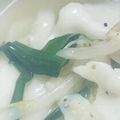 ☆はっぱ☆'s cooksnap of when they made 餃子とニラの中華風スープ.