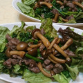 クックるん☆戦隊's cooksnap of when they made 簡単！ 牛肉ほうれん草炒め きのこソース.