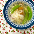 ふたごゆき's cooksnap of when they made ふわっふわ～な卵スープ　ちくわと絹さやで.