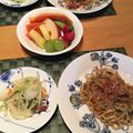 ナピト's cooksnap of when they made ソース焼うどん☆2皿盛り＊果物添え.