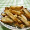 赤い電話's cooksnap of when they made パン耳でおつまみ.