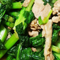 okazakana's cooksnap of when they made かぶの葉と豚肉のオイスターバター炒め.