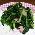 7100⭐︎'s cooksnap of when they made ほうれん草とﾊﾑのｿﾃｰ.