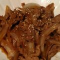 クックK48YSL☆'s cooksnap of when they made お弁当に☆豚ばら肉と新玉葱の照り焼き.