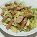 sweet_rose's cooksnap of when they made 千切りキャベツとソーセージの彩り炒め☆.