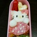 ラガyuu's cooksnap of when they made キャラ弁♡キティちゃん全身おにぎり.