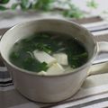 まろんかふぇ's cooksnap of when they made 春菊と豆腐のスープ☆.