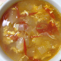 夕飯は６時です's cooksnap of when they made 簡単トマたまスープ.