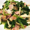 Albanana's cooksnap of when they made からし菜のベーコン炒め.