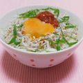 まあまま☆0403's cooksnap of when they made ＊梅しそ♡しらす丼＊ 簡単のせるだけ♩.