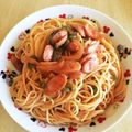 take♪aki♪'s cooksnap of when they made フライパンひとつで簡単ナポリタン.