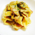 akko◌｡˚✩'s cooksnap of when they made かぼちゃときのこのクリームパスタ.