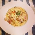 megu_hiuc's cooksnap of when they made スモークチキンときのこのクリームパスタ♪.