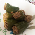 ゆかキノコ's cooksnap of when they made 超簡単❀1個丸々和風ピーマンの肉詰め煮.