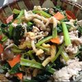 ちぇんばあ's cooksnap of when they made 糖質制限　豚肉と小松菜炒め.