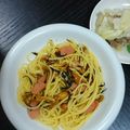 ちきakki's cooksnap of when they made なめことひじきとベーコンの和風スパゲティ.