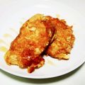 あまざけ、's cooksnap of when they made 卵液使いきりフレンチトースト＊ココアもね.