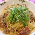 にゃん太郎のしっぽ's cooksnap of when they made しらすと梅と大葉のパスタ.