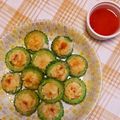 77milkyway's cooksnap of when they made タイ風★ゴーヤの海老焼売詰め.