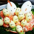 ♥綾♥'s cooksnap of when they made お誕生日に♪ニワトリ家族のにぎやかサラダ.