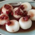 uzurin's cooksnap of when they made 米粉でお団子 餡子ときな粉.