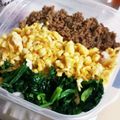 ハムちゃんず♡'s cooksnap of when they made 特製そぼろの三色弁当.