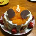 だっ君's cooksnap of when they made 簡単仮面ライダーゴーストキャラケーキ.