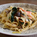 豆大福モッチ's cooksnap of when they made 鮭とほうれん草の和風クリームパスタ.