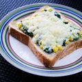 Dellaたん's cooksnap of when they made ほうれん草&コーンのマヨソースでトースト.