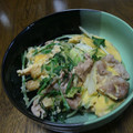 はふー！'s cooksnap of when they made 麺汁で簡単！水菜と豚肉の玉子とじ.