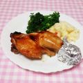 うさうさまろん's cooksnap of when they made オーブンで骨付きもも肉のローストチキン♫.